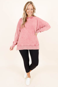 Cozy Crewneck Pullover, Rust – Chic Soul