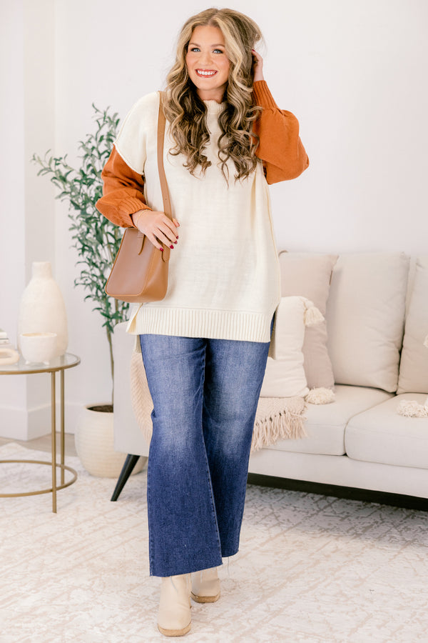 Chic Soul plus size clothing, red and white horizontal stripe sweater with green stripe around the collar and hem