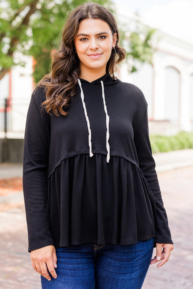 Cozy Geo Hoodie, Black – Chic Soul