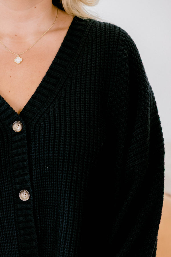 Chic Soul plus size clothing, navy blue, long sleeve, knit, button up, v-neck, cardigan