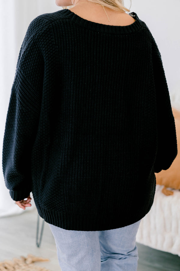 Chic Soul plus size clothing, navy blue, long sleeve, knit, button up, v-neck, cardigan