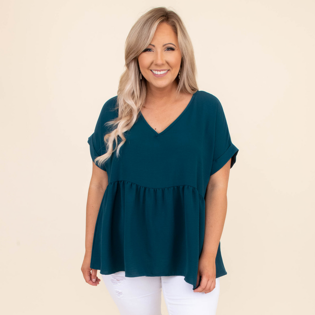 Wide Eyed Gaze Top, Teal – Chic Soul