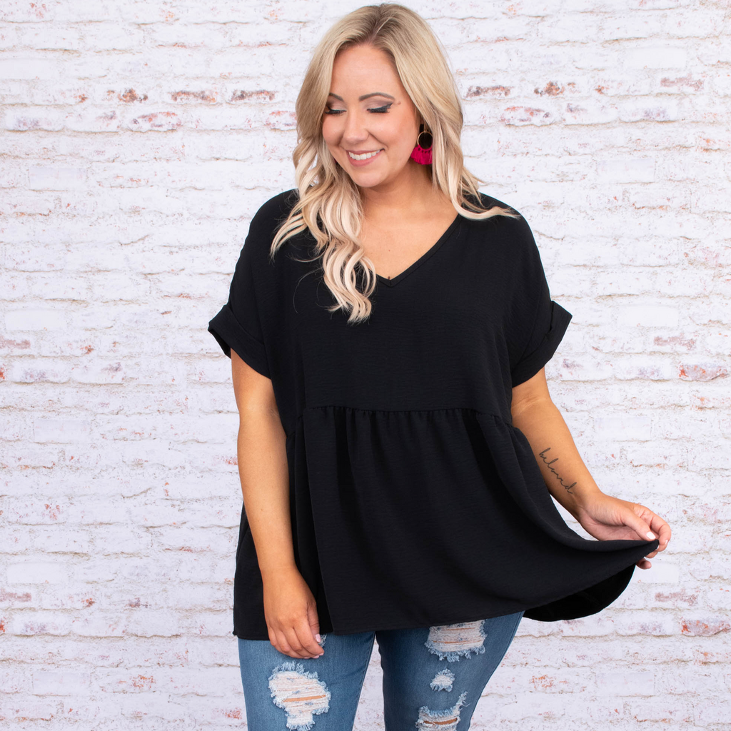 Wide Eyed Gaze Top, Black – Chic Soul