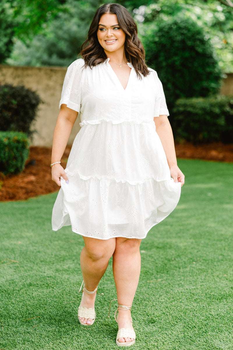 white plus size babydoll dress Daffodils and Daydreams Dress, White – Chic Soul