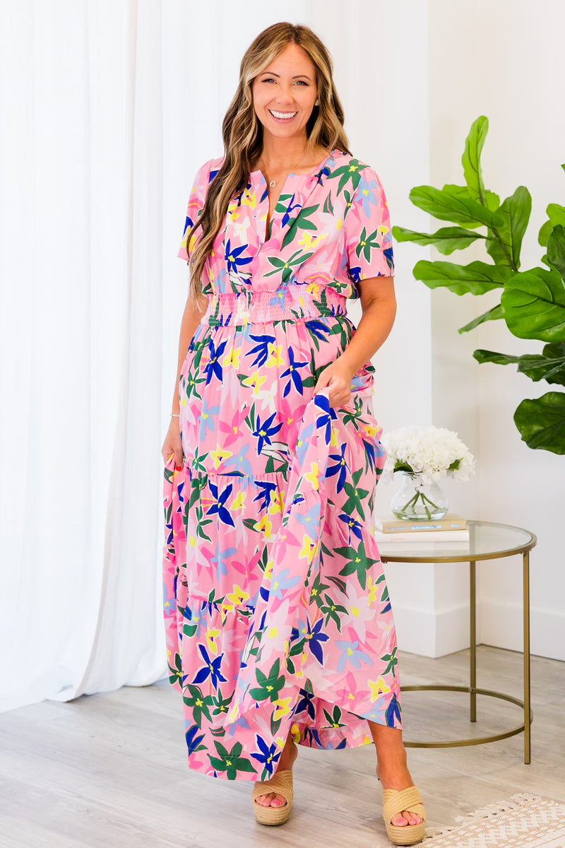 Daisy Delight Dress, Pink Chic Soul Daisy Delight Dress, Pink Chic Soul