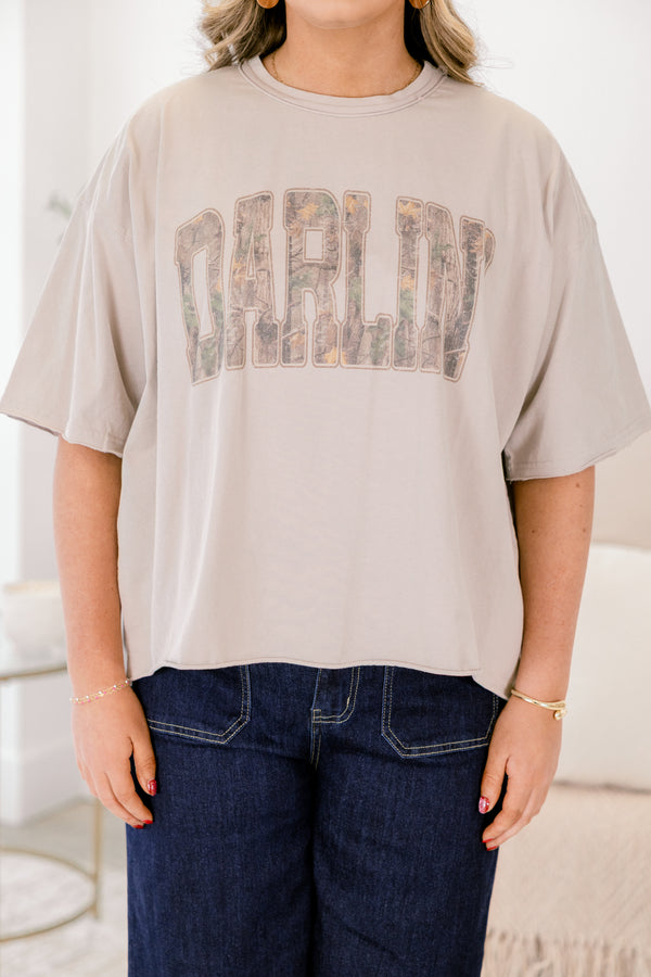 Darlin' Vintage Wash Tee, Stone