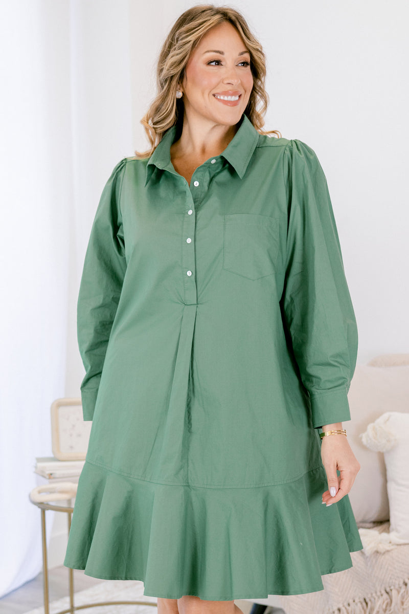Women's Days Like Today Dress, Green | Size: 2X By Chic Soul Women's Days Like Today Dress, Green | Size: 2X By Chic Soul