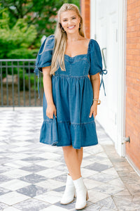 white christmas dresses Baltic Born Womens Janelle Midi Dress | Denim Blue main image 1