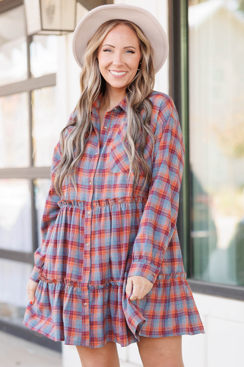 Plaid 2024 flowy dress