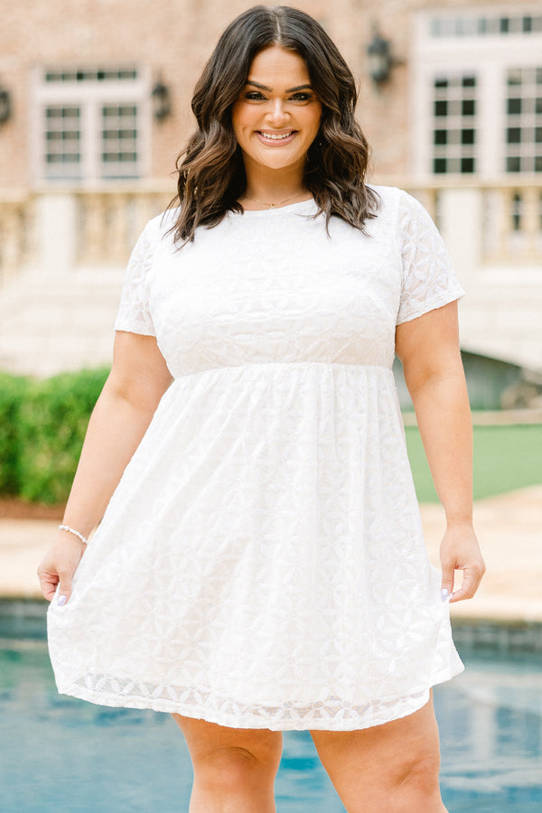 Women's Diamond Season Dress, White | Size: 1X By Chic Soul Women's Diamond Season Dress, White | Size: 1X By Chic Soul