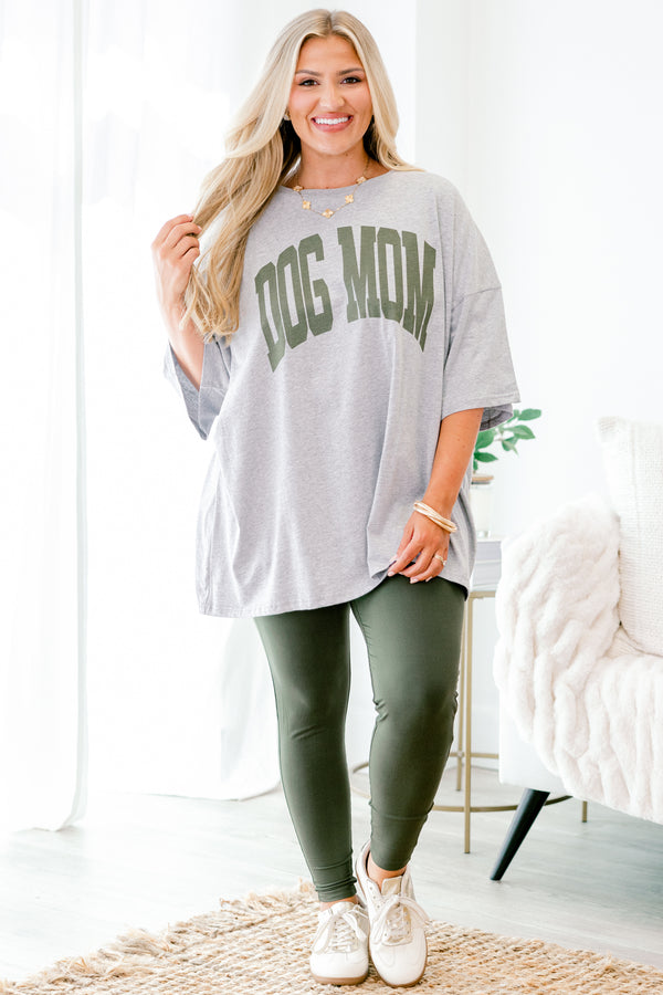 Chic soul plus size clothing, army green full length active leggings.