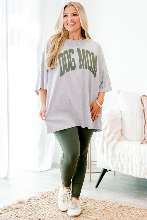 chic soul plus size clothing, heather gray graphic tee, with the words 