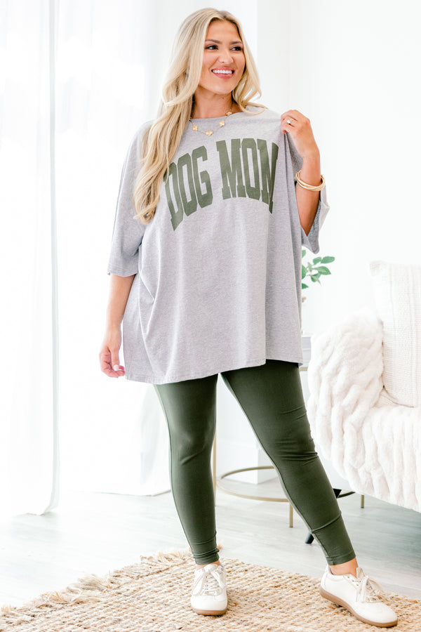 chic soul plus size clothing, heather gray graphic tee, with the words 