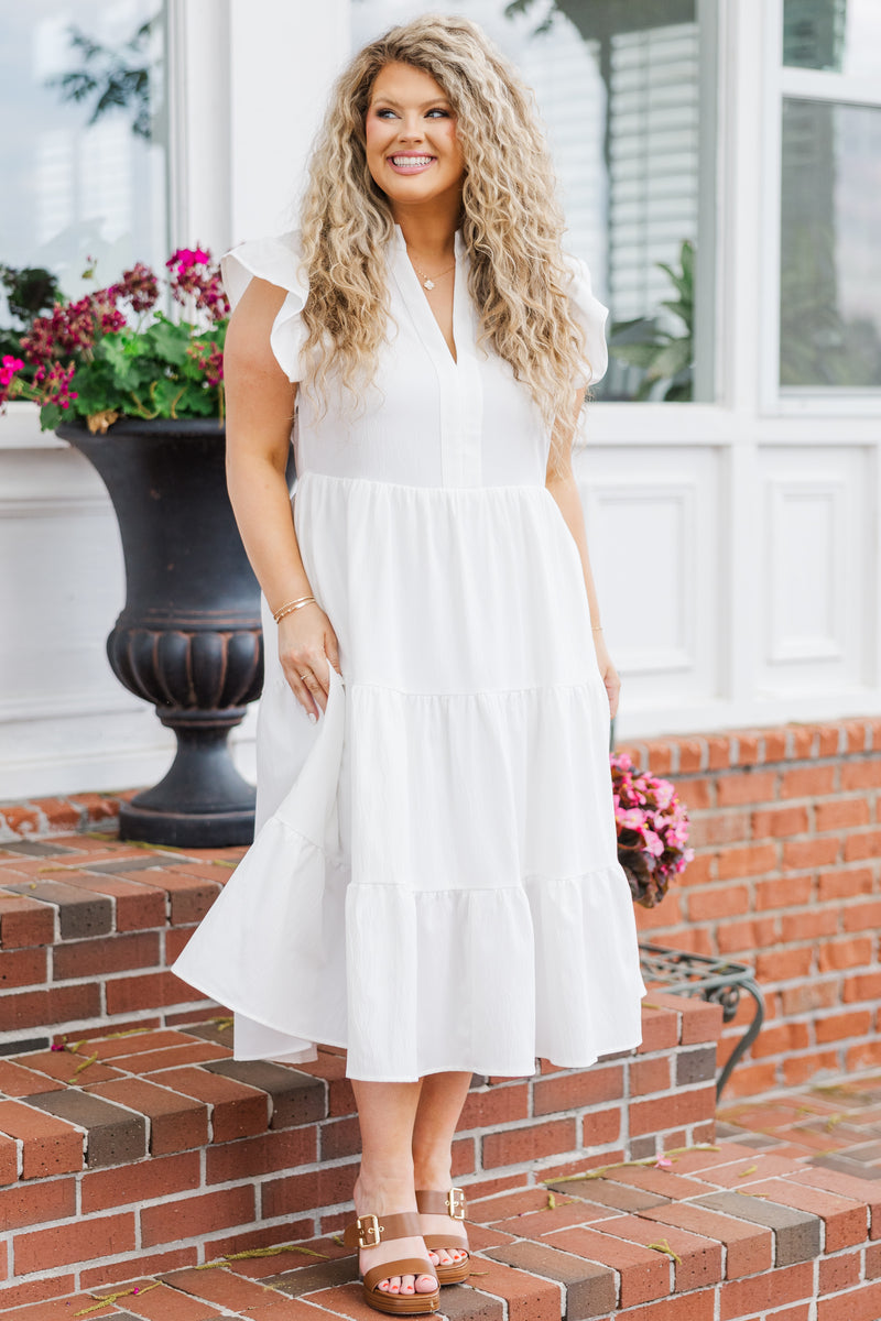 Women's Don't Leave So Soon Midi Dress, White