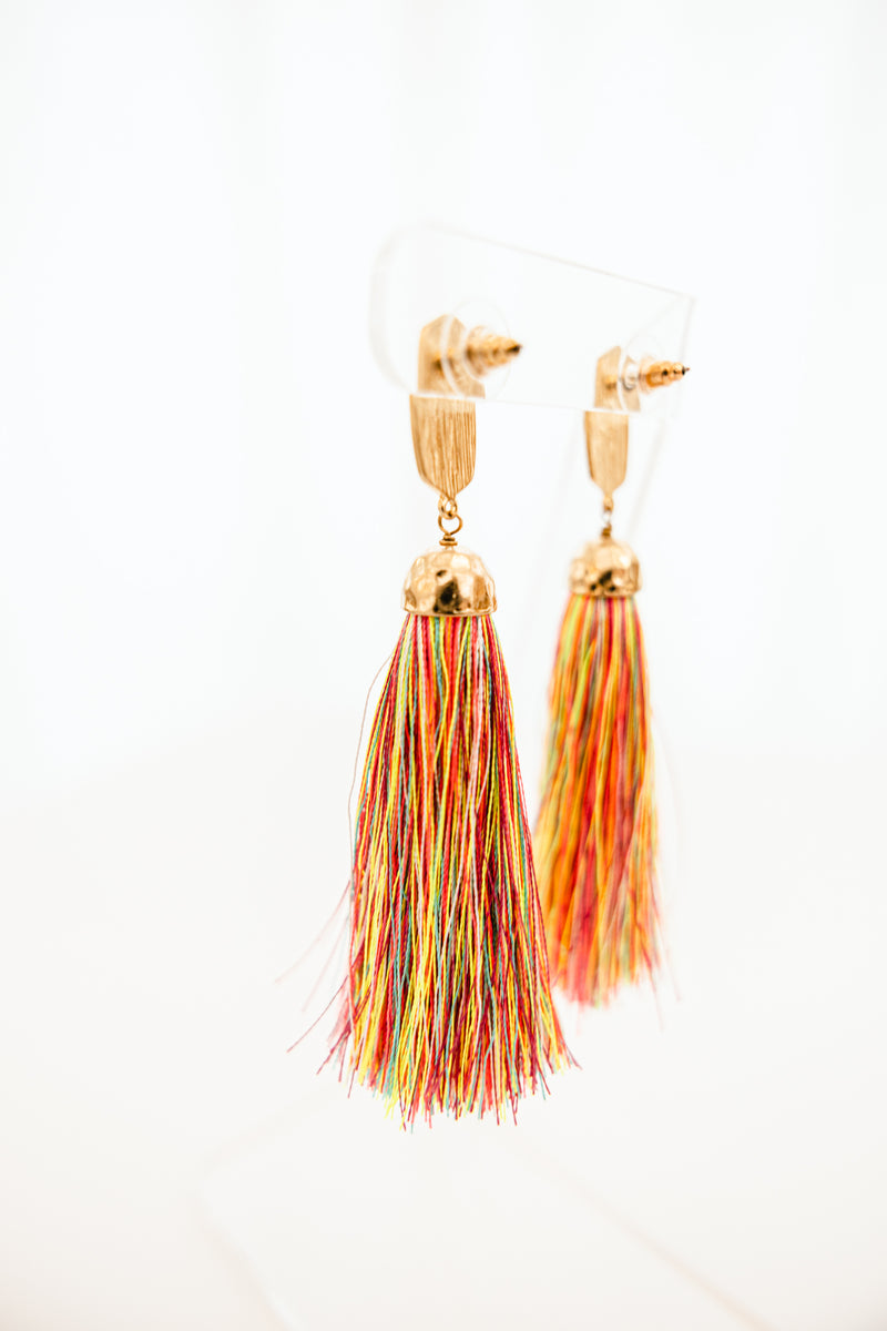 AD Beads Fashion Charm Crystal Silk Tassel 3 Layers Fan Fringe Dangle Earrings  designer costume jewelry