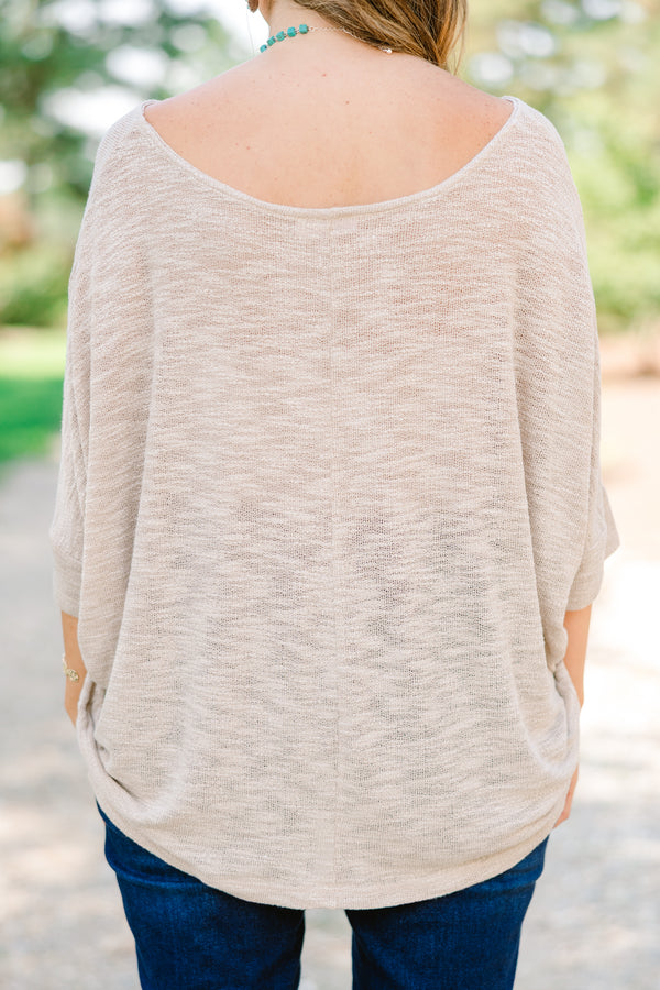 Chic Soul plus size clothing, tan short sleeve top with brown and red aztec print 