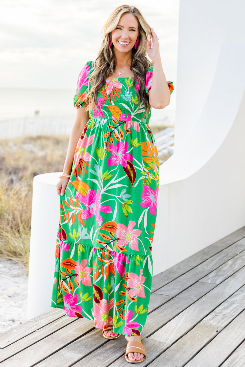 dreamy flowy dress Dreamy Day Ruffle Trim Maxi Dress Turquoise