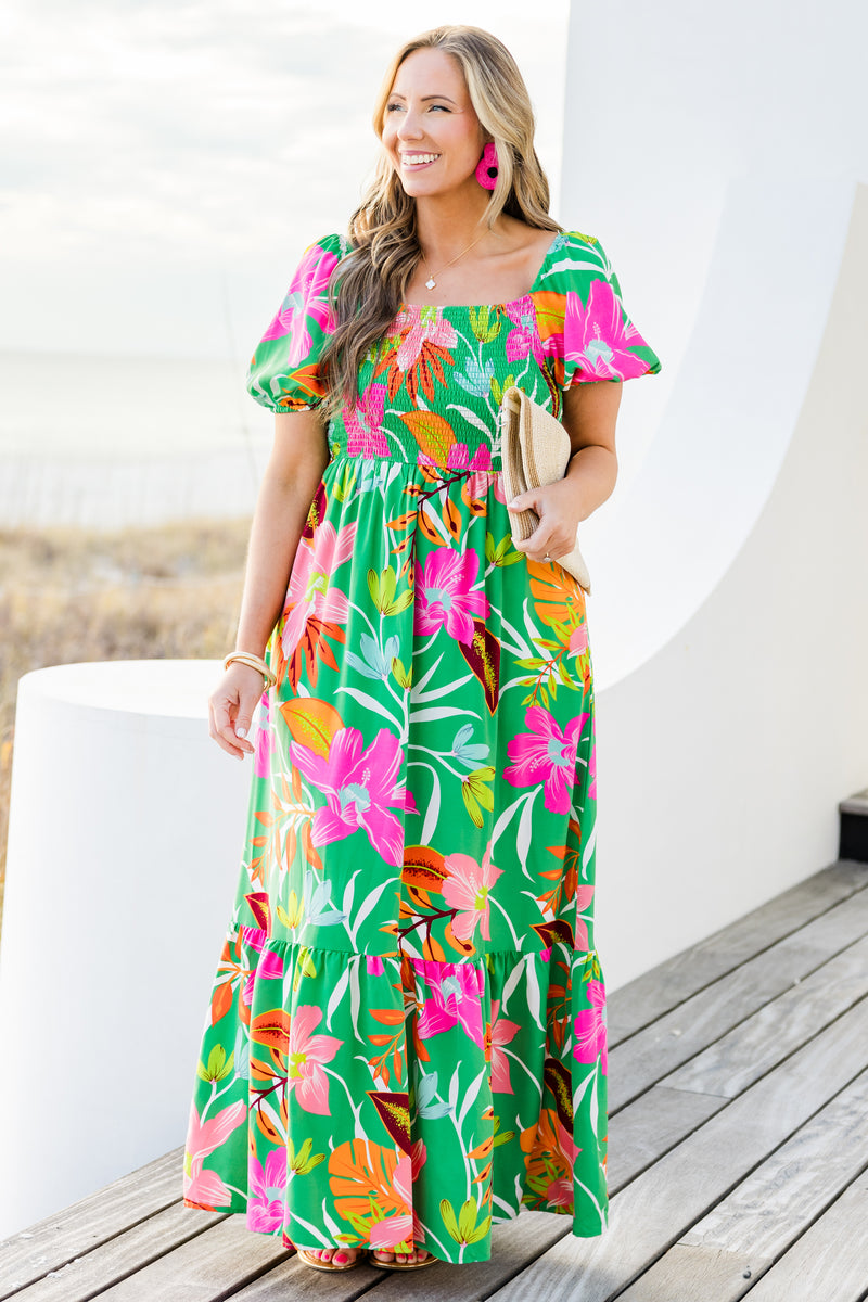 Women's Dreamy Fields Dress, Green