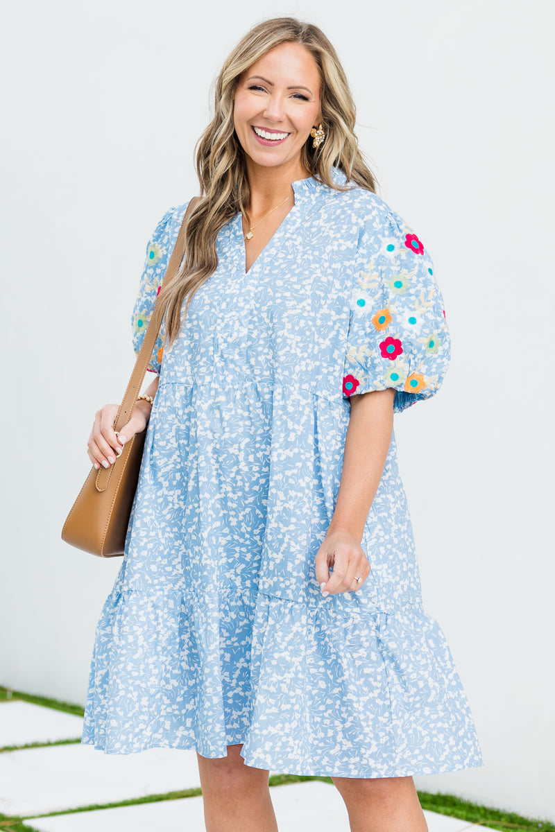 ditsy blue floral dress Ghost Josephine Ditsy Floral Printed Cotton Lace Trim Dress