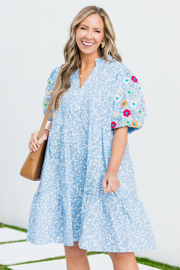 ditsy blue dress Draper James Selena V-Neck Midi Dress