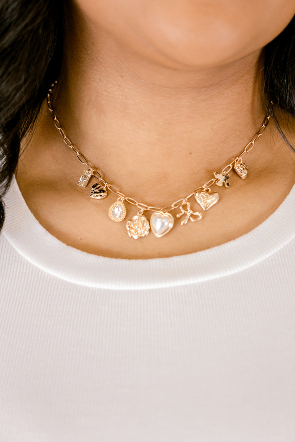 Chic Soul pus size clothing, gold charm necklace