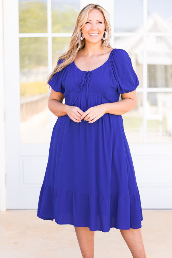 cobalt blue plus size dress Women's Embrace The Sunshine Dress, Blue