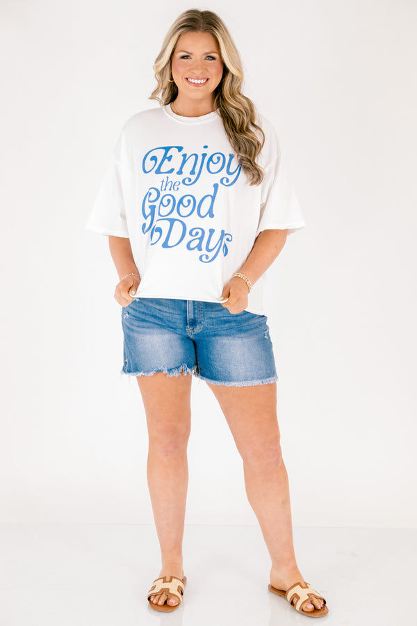 Chic Soul plus size clothing, white short sleeve vintage wash cropped tee with 