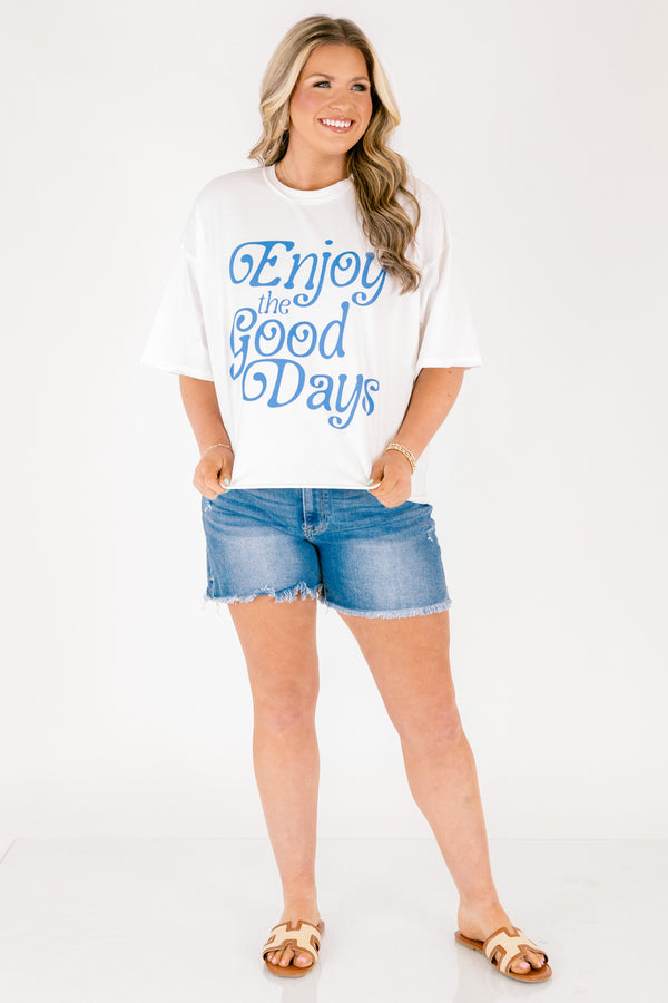 Chic Soul plus size clothing, white short sleeve vintage wash cropped tee with 