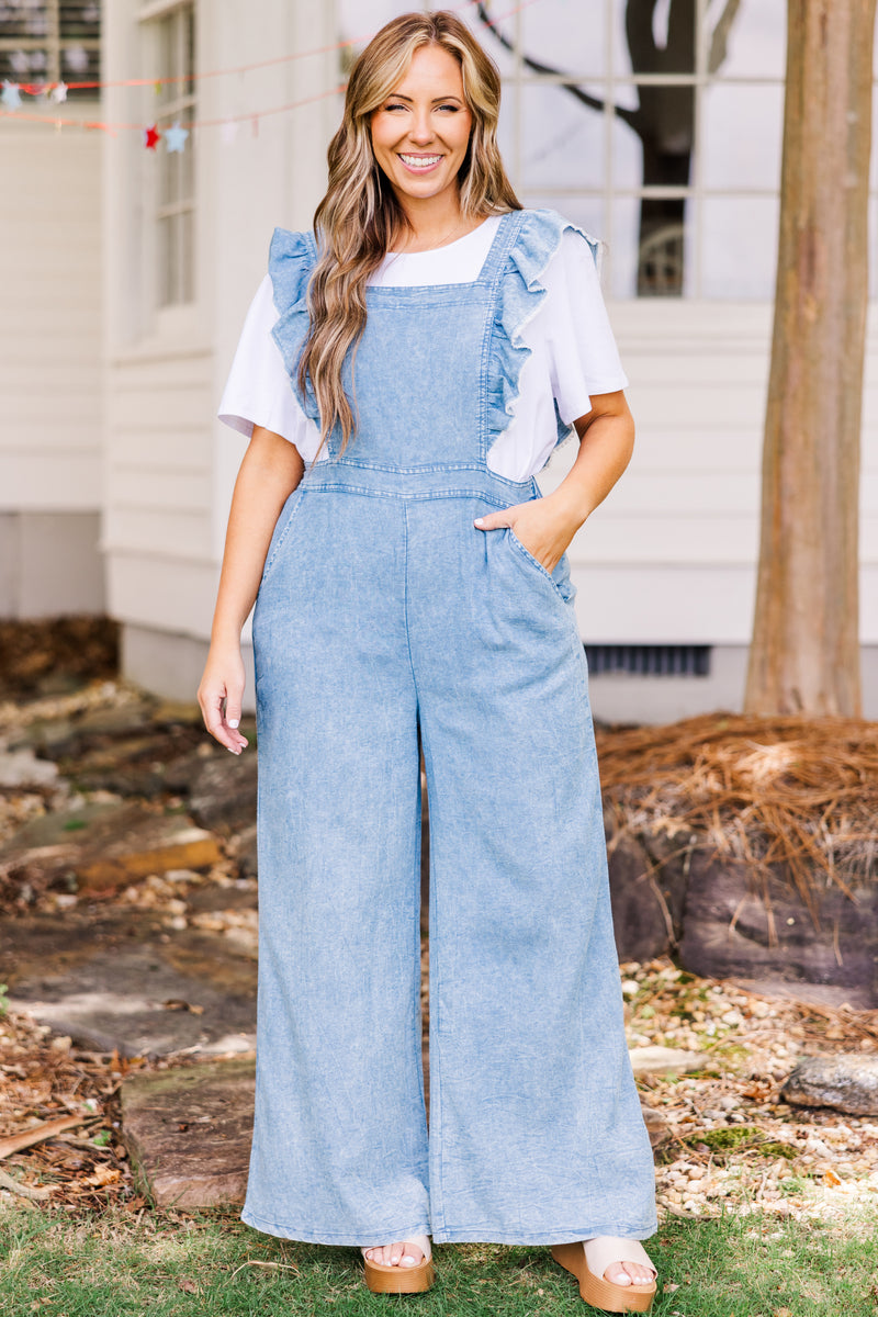 Every Angle Jumpsuit, Washed Denim – Chic Soul
