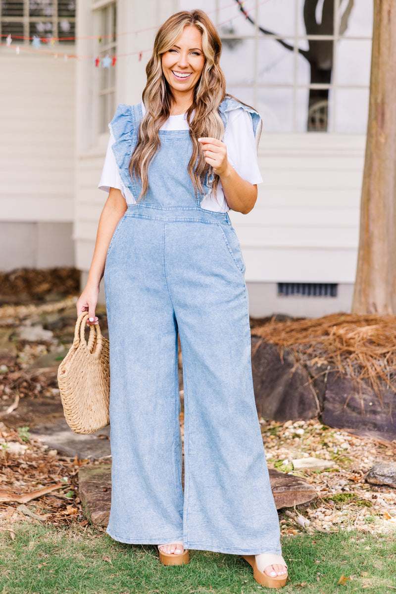 Every Angle Jumpsuit, Washed Denim – Chic Soul