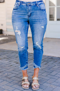 Plus Size Distressed Ankle Denim Skinny Jean
