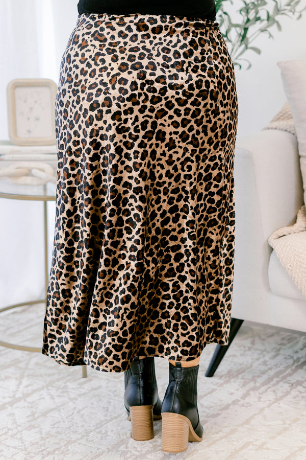 Chic Soul plus size clothing, leopard velvet maxi skirt
