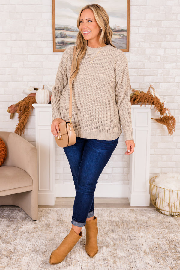 Everything We Loved Sweater, Heather Beige
