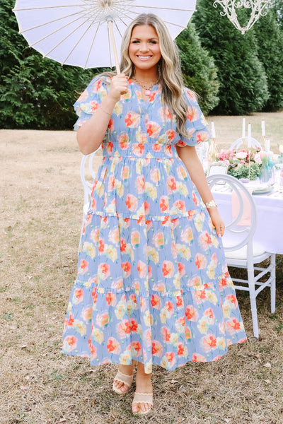 dusty blue floral dress Women's Free To Be Dress, Blue