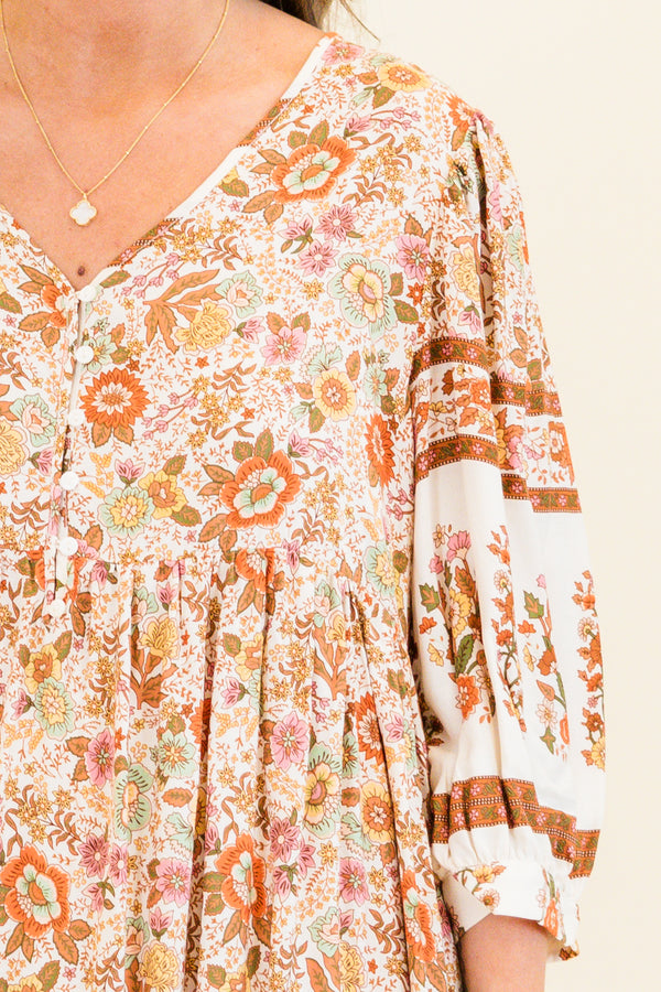 Faded Honey Midi Dress, Mocha
