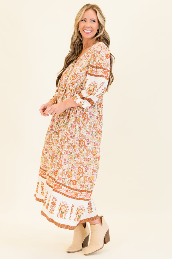 Faded Honey Midi Dress, Mocha