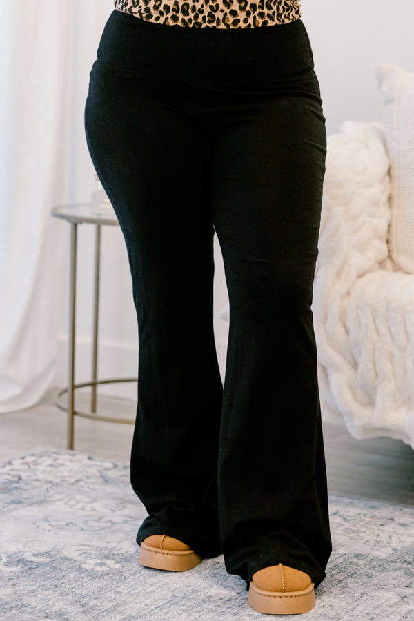 Chic Soul plus size clothing, black flair leggings