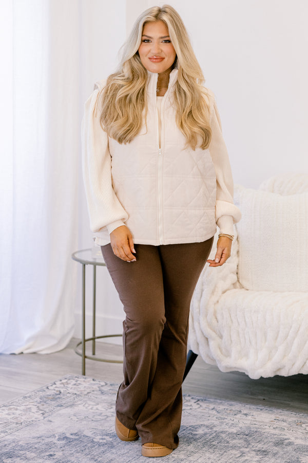 Chic Soul plus size clothing, brown flare athletic leggings