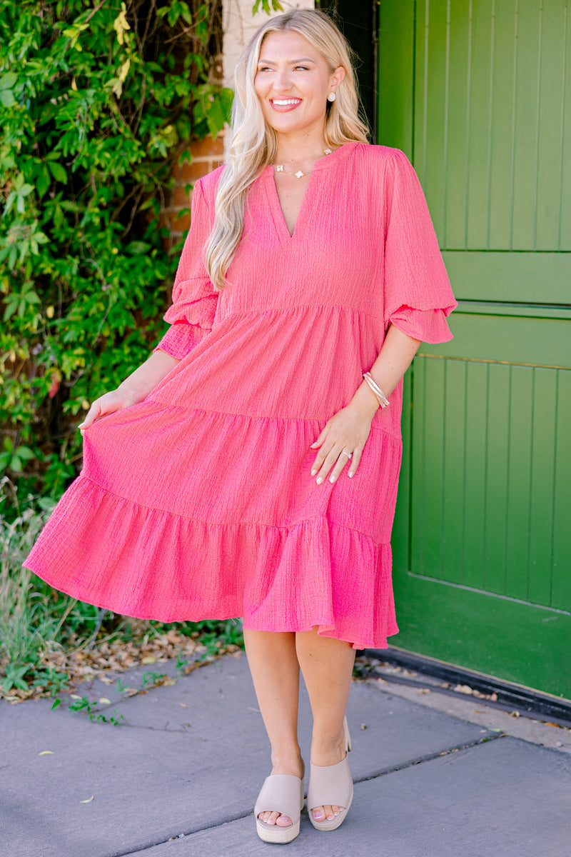 Women's Farmer's Market Cutie Dress, Pink | Size: 2X By Chic Soul Women's Farmer's Market Cutie Dress, Pink | Size: 2X By Chic Soul