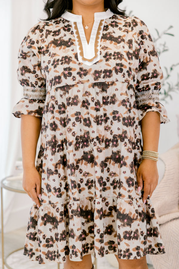 Feeling Like Herself Dress, Taupe