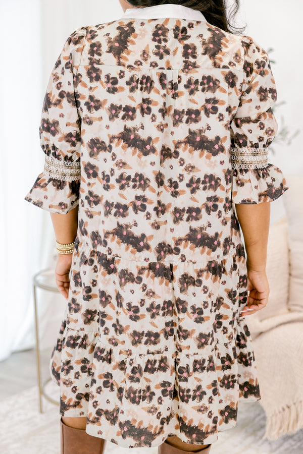 Feeling Like Herself Dress, Taupe