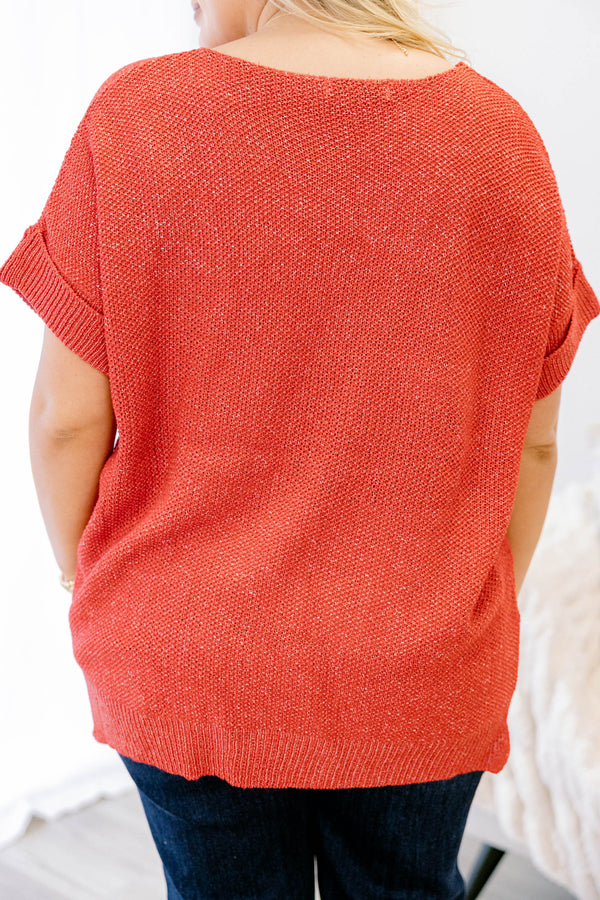 Chic Soul plus size clothing, dark red short sleeve sweater top