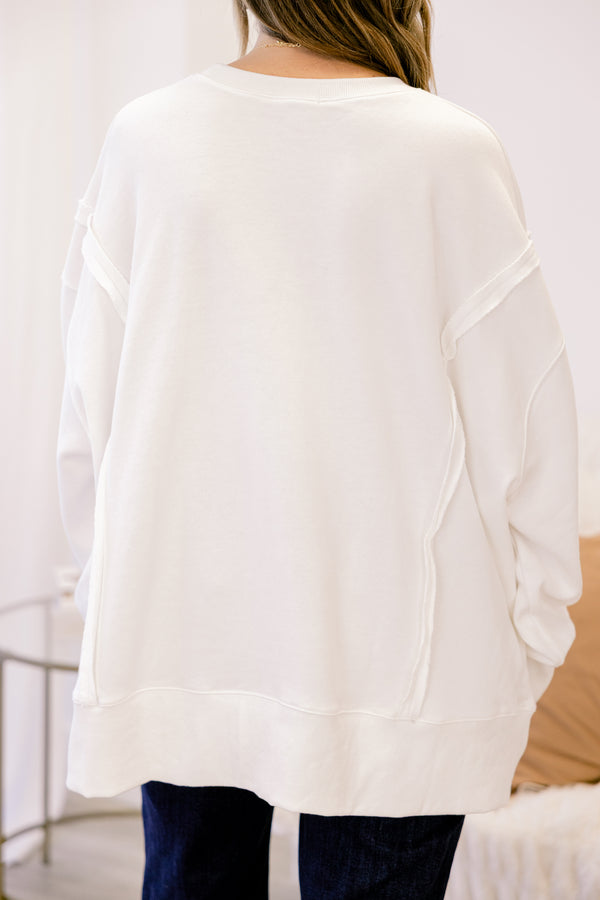 Chic Soul plus size clothing, ivory long sleeve crew neck with leopard print smiley face graphic in the middle