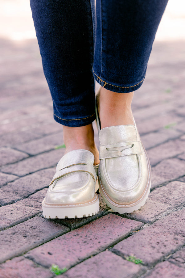 Chic Soul plus size clothing, gold and white sole loafers