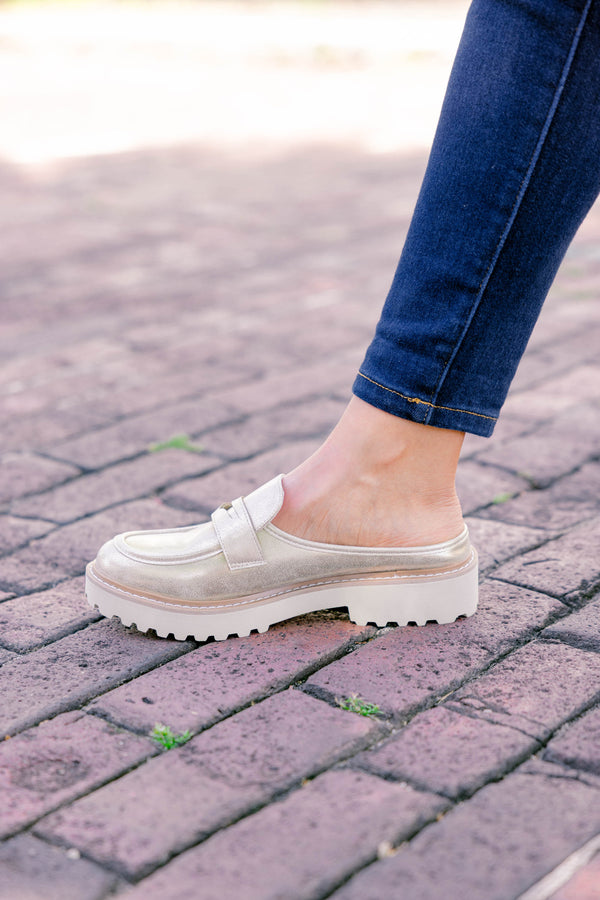Chic Soul plus size clothing, gold and white sole loafers