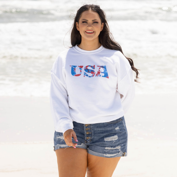 Fireworks In The USA Pullover, White