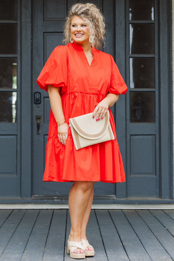 Women's First Things First Dress, Red | Size: 2X By Chic Soul Women's First Things First Dress, Red | Size: 2X By Chic Soul