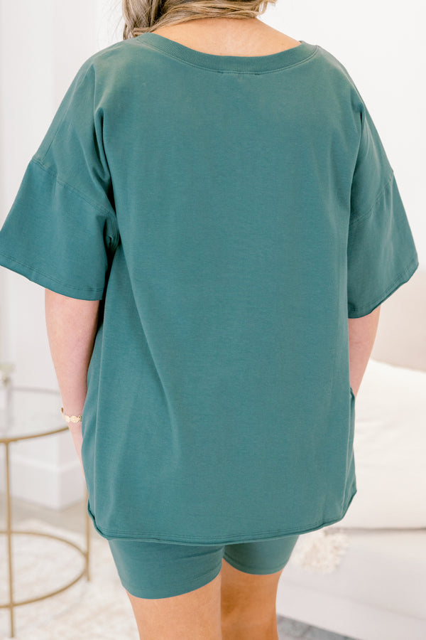 Chic Soul plus size clothing, ash jade short sleeve v-neckline top and ash jade biker shorts set