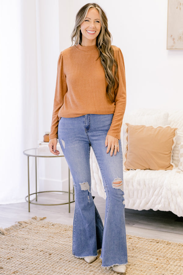 Chic Soul plus size medium wash distressed flare jeans featuring a high-waisted fit, ripped details, and frayed hem