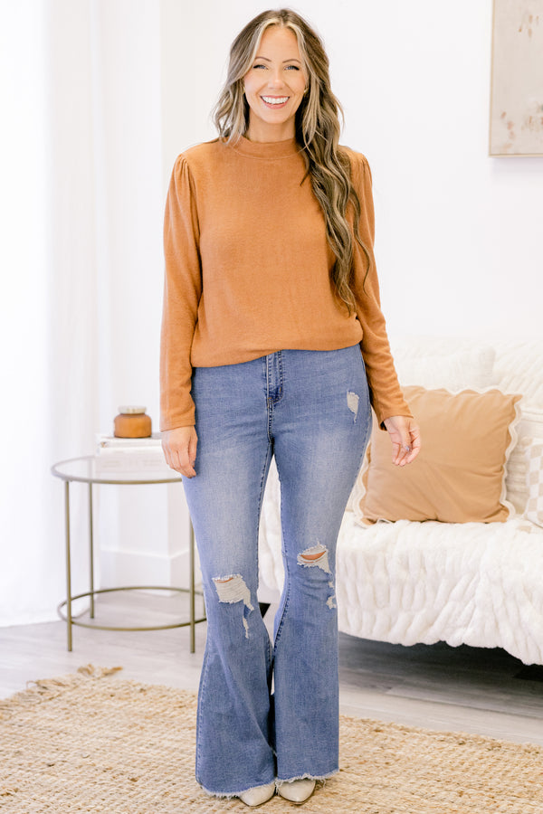 Chic Soul plus size medium wash distressed flare jeans featuring a high-waisted fit, ripped details, and frayed hem